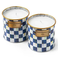 Royal Check Small Citronella Candles, Set of 2