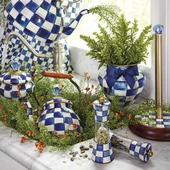 Royal Check Squashed Pot