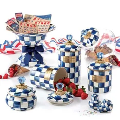 Royal Check Squashed Pot