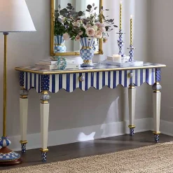 Royal Check  Stripe Console Table