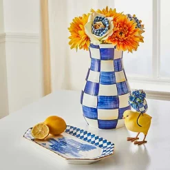Royal Check Tall Vase  Bouquet Set