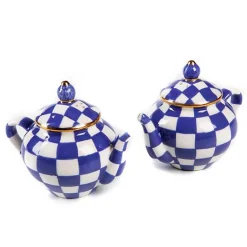 Royal Check Teapot Salt  Pepper Set