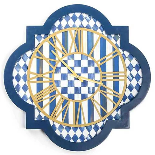 Royal Check Tile Wall Clock