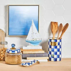 Royal Check Utensil Holder