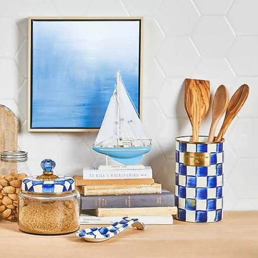 Royal Check Utensil Holder