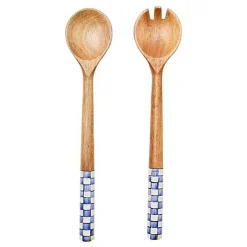 Royal Check Wood Salad Servers