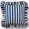 Royal Stripe Ruffle Throw Pillow