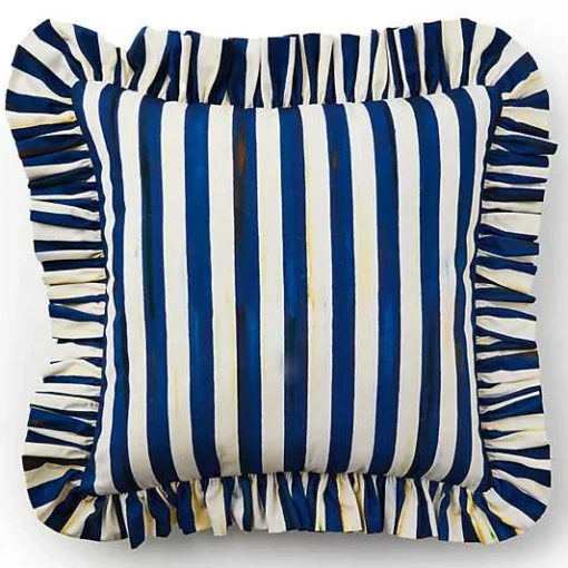 Royal Stripe Ruffle Throw Pillow