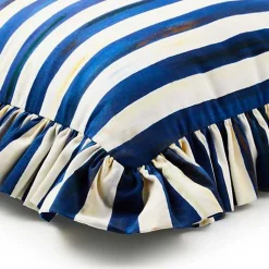 Royal Stripe Ruffle Throw Pillow