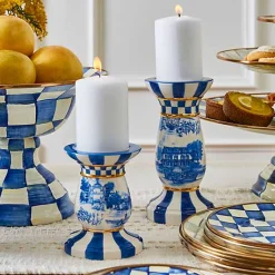 Royal Toile Short Pillar Candle Holder