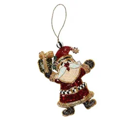 Santa Beaded Ornament