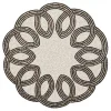 Scalloped Black  White Beaded Placemat