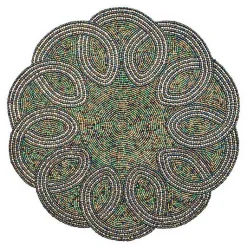 Scalloped Emerald Beaded Placemat