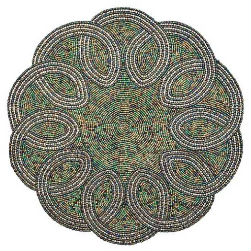 Scalloped Emerald Beaded Placemat