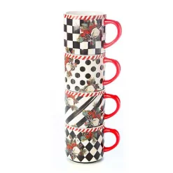 Scottish Bouquet Stacking Mugs - Set of 4