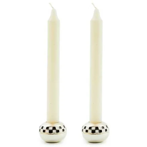 Small Sphere Check Candle Holders, Set of 2