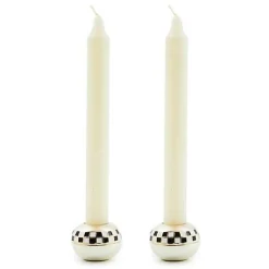 Small Sphere Check Candle Holders, Set of 2