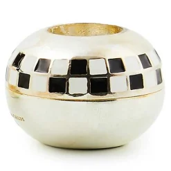 Small Sphere Check Candle Holders, Set of 2