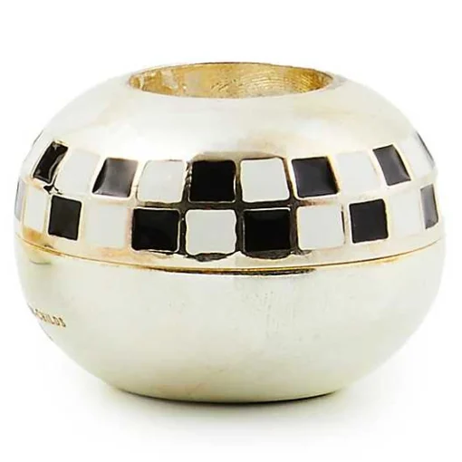 Small Sphere Check Candle Holders, Set of 2