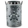 Snowflake Large Galvanized Metal Lantern