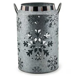 Snowflake Large Galvanized Metal Lantern
