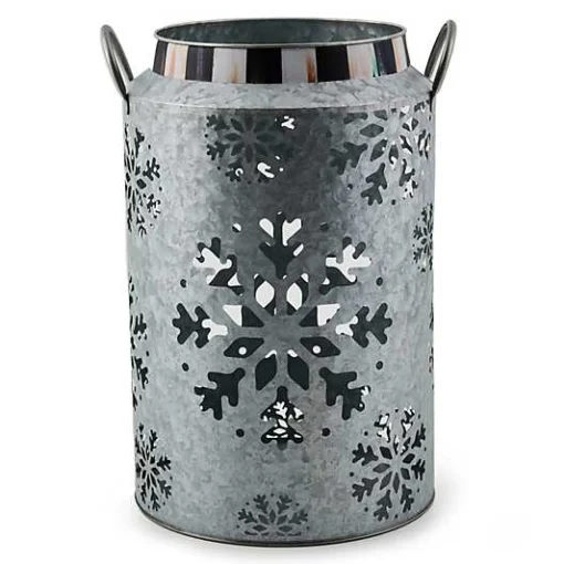 Snowflake Large Galvanized Metal Lantern
