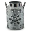 Snowflake Small Galvanized Metal Lantern