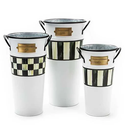 Spectator Galvanized Flower Buckets, Set of 3