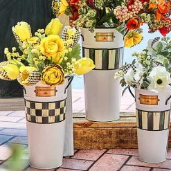 Spectator Galvanized Flower Buckets, Set of 3