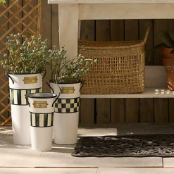 Spectator Galvanized Flower Buckets, Set of 3