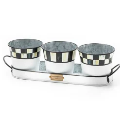 Spectator Galvanized Herb Pots, Set of 3