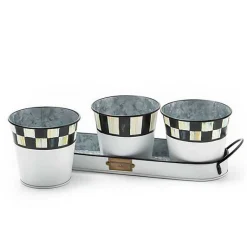 Spectator Galvanized Herb Pots, Set of 3
