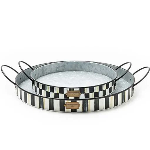 Spectator Galvanized Serving Trays, Set of 2