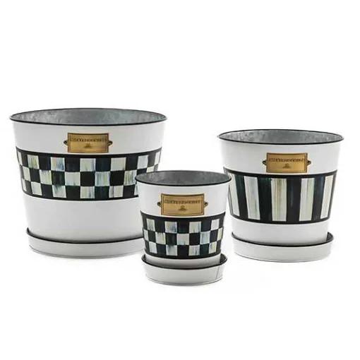 Spectator Pots  Saucers, Set of 3