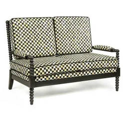 Spindle Check Outdoor Loveseat