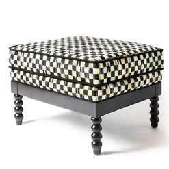 Spindle Check Outdoor Ottoman