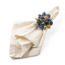 Starry Night Beaded Napkin Rings, Set of 4