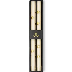 Stars Gold Dinner Candles, Set of 2