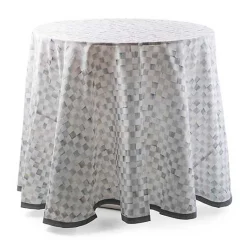 Sterling Check 90 Round Tablecloth