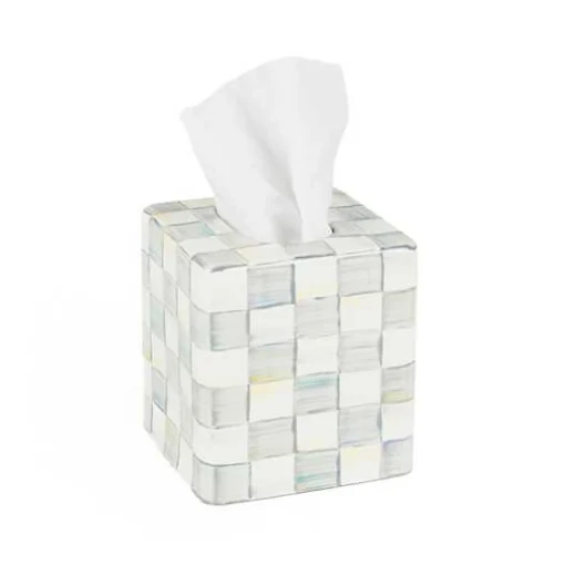 Sterling Check Boutique Tissue Box Cover