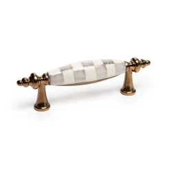 Sterling Check Brass Drawer Pull