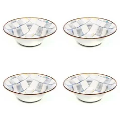 Sterling Check Breakfast Bowls, Set of 4