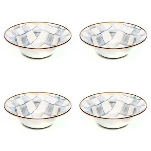 Sterling Check Breakfast Bowls, Set of 4