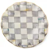 Sterling Check Ceramic Fluted Dessert Plate