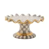 Sterling Check Ceramic Fluted Cake Stand