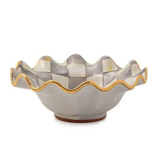 Sterling Check Ceramic Fluted Breakfast Bowl