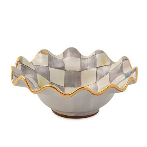 Sterling Check Ceramic Fluted Breakfast Bowl