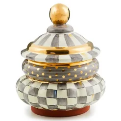 Sterling Check Ceramic Groovy Canister