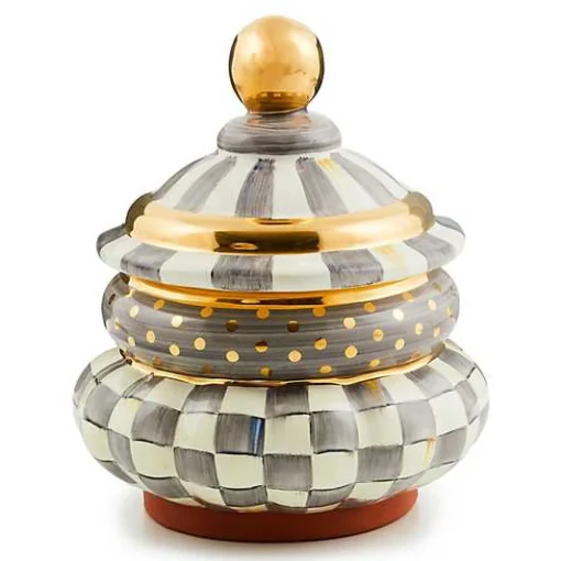 Sterling Check Ceramic Groovy Canister