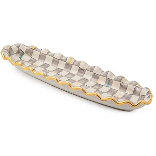 Sterling Check Ceramic Hors d'Oeuvre Tray